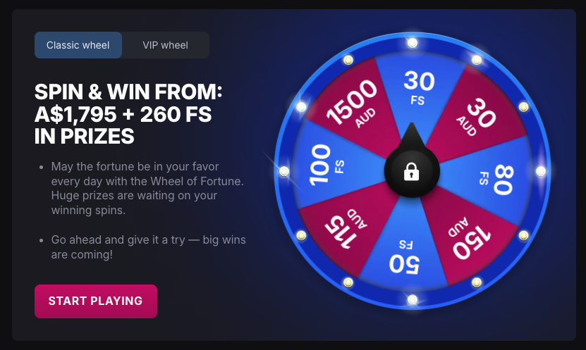 Spin the wheel bonus game graphic